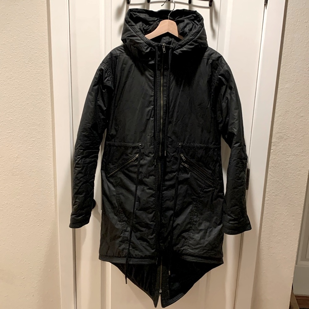SKINGRAFT Rare waxed long puffer jacket